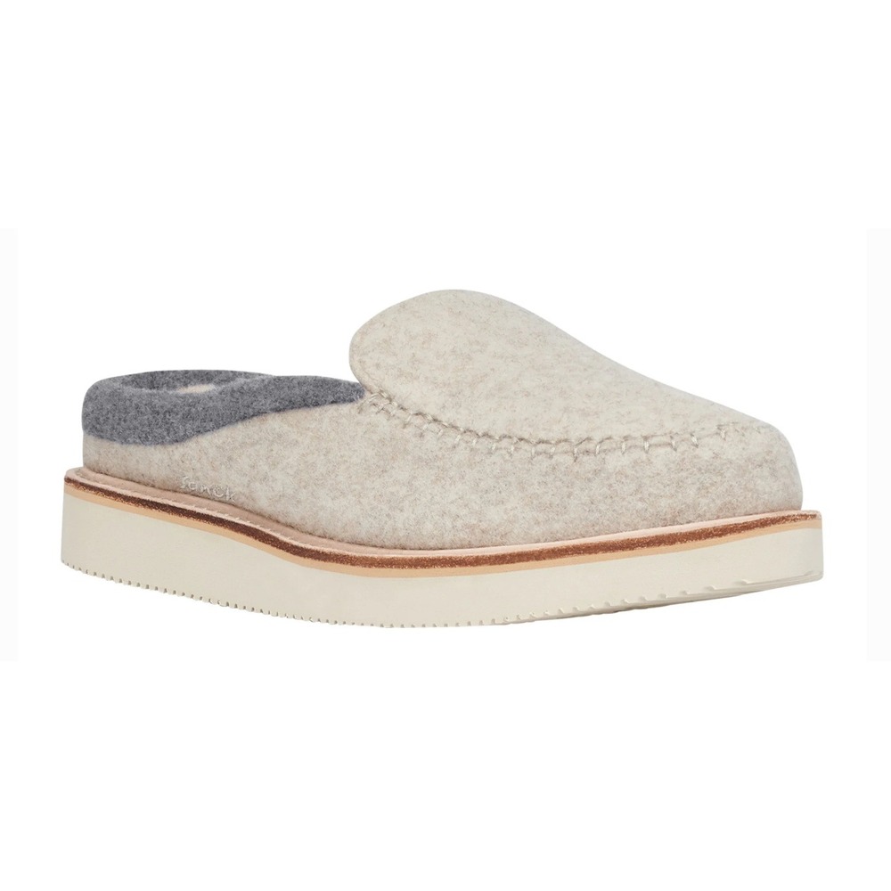 Sanuk Women's Cozy Vibe Slipper Wool Oatmeal Size 9 – Soft Mule Slip-On Shoes